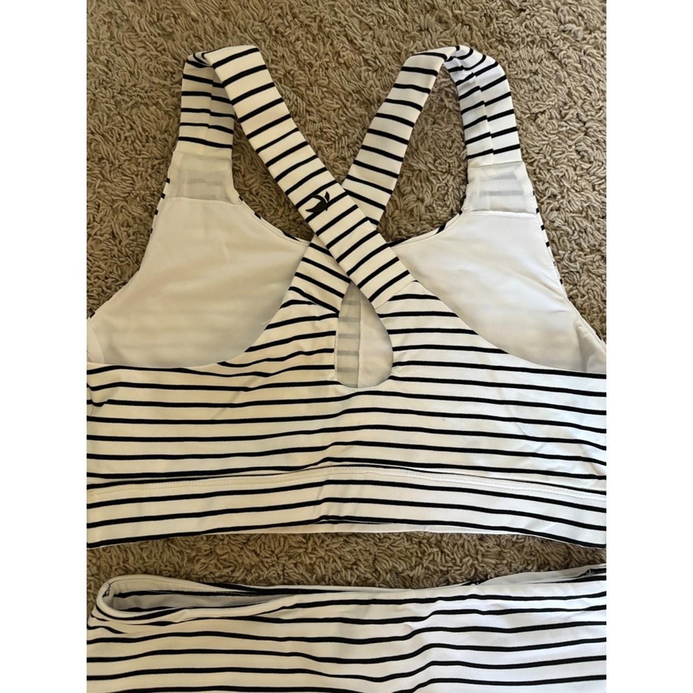 NWT Glyder Striped Activewear Set Bra Top & Leggings with Pockets Athleisure XL - Picture 8 of 13